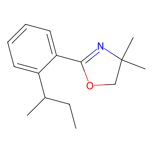 Oxazole, 4,5-dihydro-4,4-dimethyl-2-[2-(1-methylpropyl)phenyl]- structure