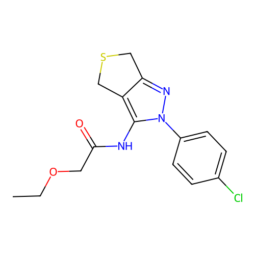 N-[2-(4-chlorophenyl)-4,6-dihydrothieno[3,4-c]pyrazol-3-yl]-2-ethoxyacetamide structure