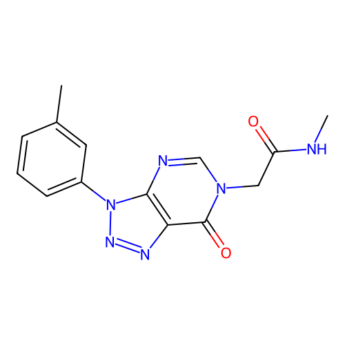 N-methyl-2-[3-(3-methylphenyl)-7-oxotriazolo[4,5-d]pyrimidin-6-yl]acetamide structure