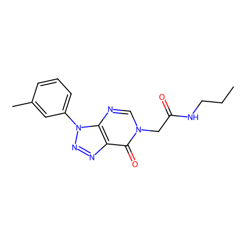 2-[3-(3-methylphenyl)-7-oxotriazolo[4,5-d]pyrimidin-6-yl]-N-propylacetamide structure