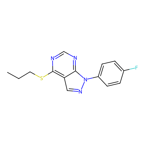 1-(4-Fluorophenyl)-4-propylsulfanylpyrazolo[3,4-d]pyrimidine structure