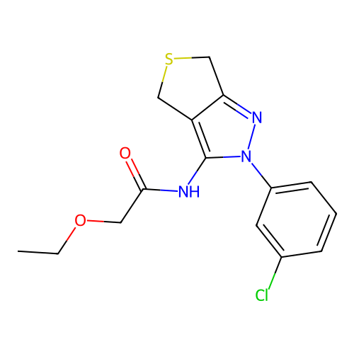 N-[2-(3-chlorophenyl)-4,6-dihydrothieno[3,4-c]pyrazol-3-yl]-2-ethoxyacetamide structure