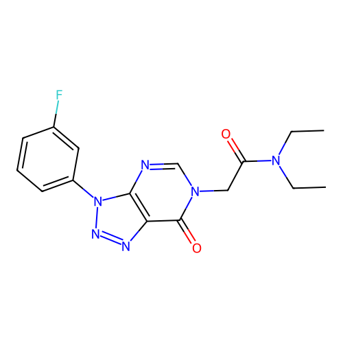N,N-diethyl-2-[3-(3-fluorophenyl)-7-oxotriazolo[4,5-d]pyrimidin-6-yl]acetamide structure