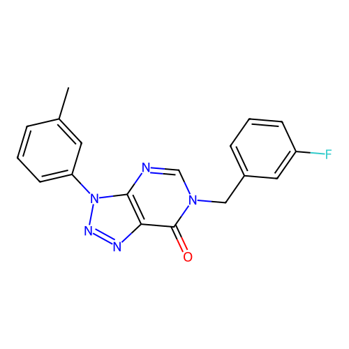 6-[(3-Fluorophenyl)methyl]-3-(3-methylphenyl)triazolo[4,5-d]pyrimidin-7-one structure