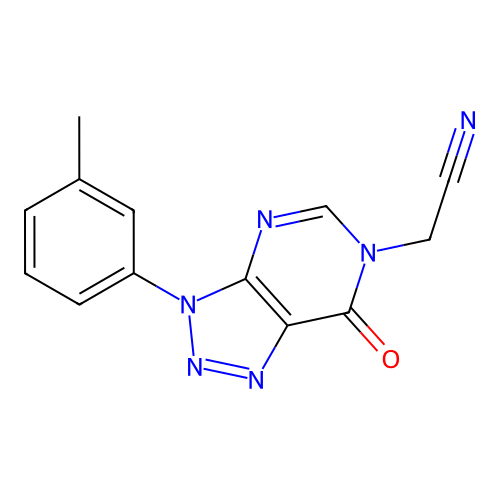 2-[3-(3-Methylphenyl)-7-oxotriazolo[4,5-d]pyrimidin-6-yl]acetonitrile structure