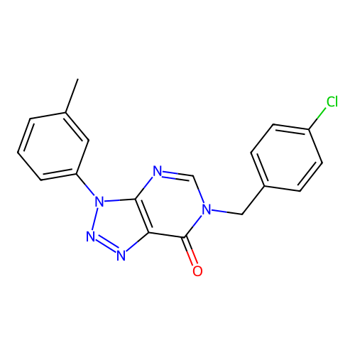 6-[(4-Chlorophenyl)methyl]-3-(3-methylphenyl)triazolo[4,5-d]pyrimidin-7-one structure