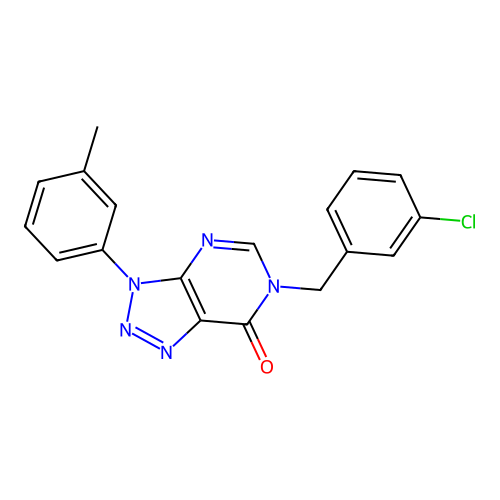 6-[(3-Chlorophenyl)methyl]-3-(3-methylphenyl)triazolo[4,5-d]pyrimidin-7-one structure