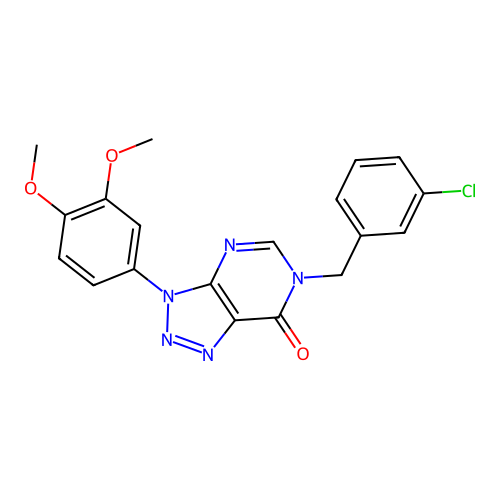 6-[(3-Chlorophenyl)methyl]-3-(3,4-dimethoxyphenyl)triazolo[4,5-d]pyrimidin-7-one structure