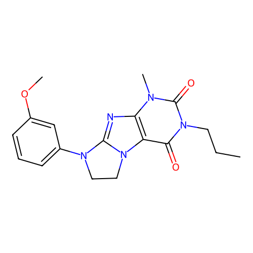 8-(3-methoxyphenyl)-1-methyl-3-propyl-7,8-dihydro-1H-imidazo[2,1-f]purine-2,4(3H,6H)-dione structure