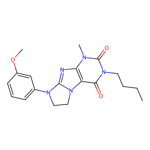 2-Butyl-6-(3-methoxyphenyl)-4-methyl-7,8-dihydropurino[7,8-a]imidazole-1,3-dione structure