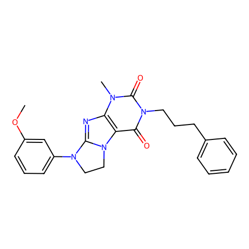 6-(3-methoxyphenyl)-4-methyl-2-(3-phenylpropyl)-7,8-dihydropurino[7,8-a]imidazole-1,3-dione structure
