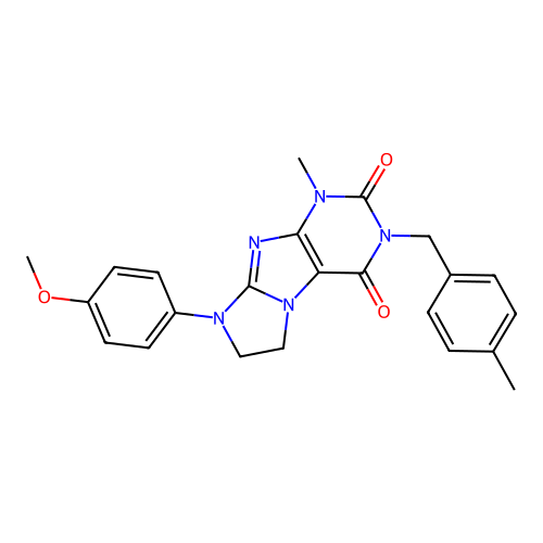 8-(4-methoxyphenyl)-1-methyl-3-(4-methylbenzyl)-7,8-dihydro-1H-imidazo[2,1-f]purine-2,4(3H,6H)-dione structure