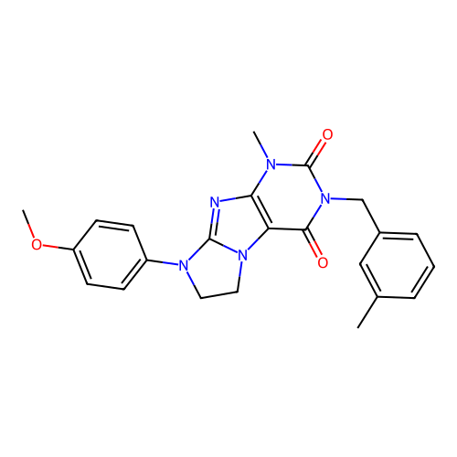 6-(4-methoxyphenyl)-4-methyl-2-[(3-methylphenyl)methyl]-7,8-dihydropurino[7,8-a]imidazole-1,3-dione structure