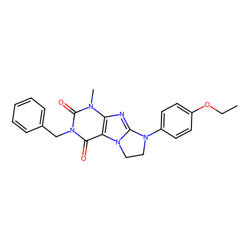 2-Benzyl-6-(4-ethoxyphenyl)-4-methyl-7,8-dihydropurino[7,8-a]imidazole-1,3-dione structure
