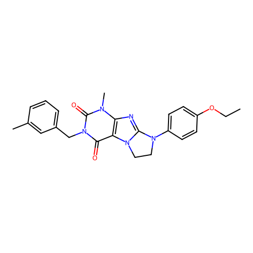 6-(4-ethoxyphenyl)-4-methyl-2-[(3-methylphenyl)methyl]-7,8-dihydropurino[7,8-a]imidazole-1,3-dione structure