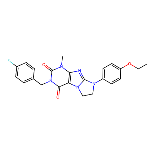 6-(4-ethoxyphenyl)-2-[(4-fluorophenyl)methyl]-4-methyl-7,8-dihydropurino[7,8-a]imidazole-1,3-dione structure