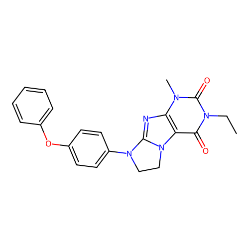 2-Ethyl-4-methyl-6-(4-phenoxyphenyl)-7,8-dihydropurino[7,8-a]imidazole-1,3-dione structure