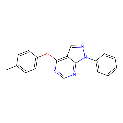 1-phenyl-4-(p-tolyloxy)-1H-pyrazolo[3,4-d]pyrimidine structure