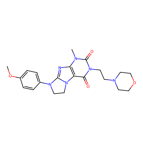 6-(4-methoxyphenyl)-4-methyl-2-(2-morpholin-4-ylethyl)-7,8-dihydropurino[7,8-a]imidazole-1,3-dione structure