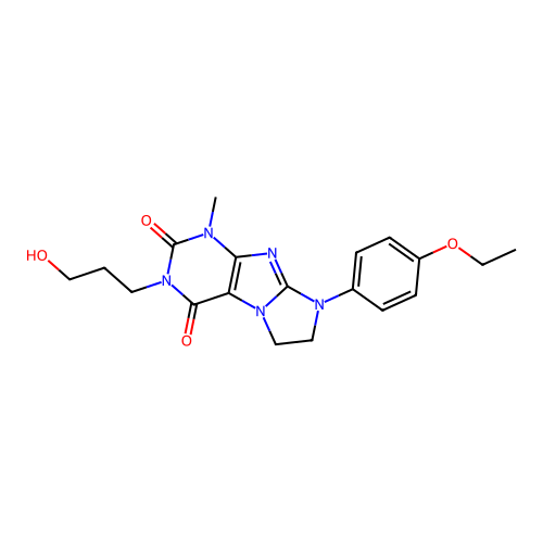 6-(4-ethoxyphenyl)-2-(3-hydroxypropyl)-4-methyl-7,8-dihydropurino[7,8-a]imidazole-1,3-dione structure