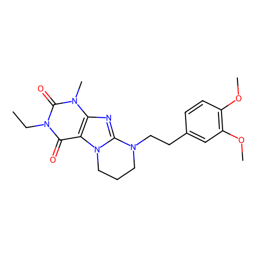 9-[2-(3,4-dimethoxyphenyl)ethyl]-3-ethyl-1-methyl-6,7,8,9-tetrahydropyrimido[2,1-f]purine-2,4(1H,3H)-dione structure