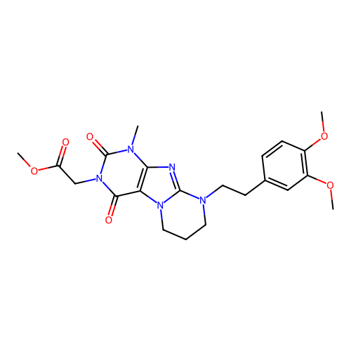 methyl 2-[9-[2-(3,4-dimethoxyphenyl)ethyl]-1-methyl-2,4-dioxo-7,8-dihydro-6H-purino[7,8-a]pyrimidin-3-yl]acetate structure