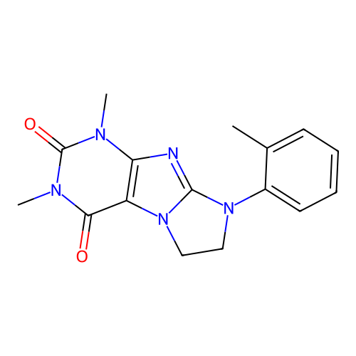 2,4-Dimethyl-6-(2-methylphenyl)-7,8-dihydropurino[7,8-a]imidazole-1,3-dione structure