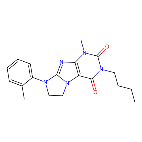 2-Butyl-4-methyl-6-(2-methylphenyl)-7,8-dihydropurino[7,8-a]imidazole-1,3-dione structure