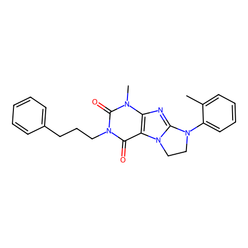 4-methyl-6-(2-methylphenyl)-2-(3-phenylpropyl)-7,8-dihydropurino[7,8-a]imidazole-1,3-dione structure