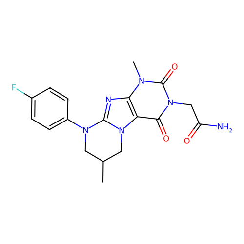 2-[9-(4-fluorophenyl)-1,7-dimethyl-2,4-dioxo-7,8-dihydro-6H-purino[7,8-a]pyrimidin-3-yl]acetamide structure