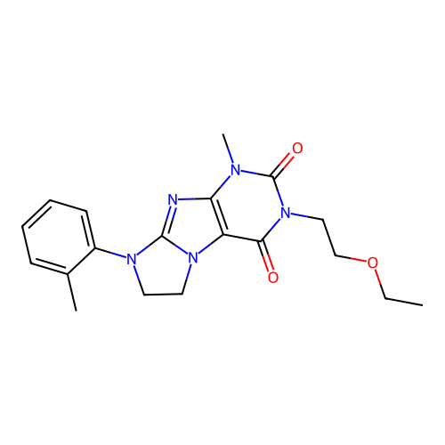 2-(2-ethoxyethyl)-4-methyl-6-(2-methylphenyl)-7,8-dihydropurino[7,8-a]imidazole-1,3-dione structure