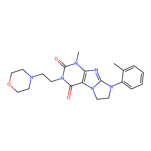 4-methyl-6-(2-methylphenyl)-2-(2-morpholin-4-ylethyl)-7,8-dihydropurino[7,8-a]imidazole-1,3-dione structure