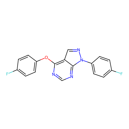 4-(4-fluorophenoxy)-1-(4-fluorophenyl)-1H-pyrazolo[3,4-d]pyrimidine structure