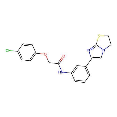 2-(4-chlorophenoxy)-N-(3-(2,3-dihydroimidazo[2,1-b]thiazol-6-yl)phenyl)acetamide structure