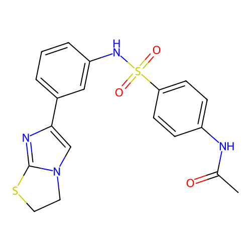 N-{4-[(3-{2H,3H-imidazo[2,1-b][1,3]thiazol-6-yl}phenyl)sulfamoyl]phenyl}acetamide structure
