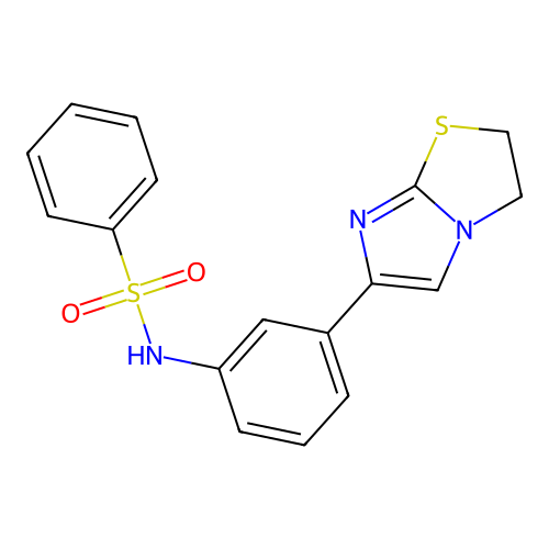 N-(3-(2,3-dihydroimidazo[2,1-b]thiazol-6-yl)phenyl)benzenesulfonamide structure