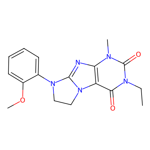 3-ethyl-8-(2-methoxyphenyl)-1-methyl-7,8-dihydro-1H-imidazo[2,1-f]purine-2,4(3H,6H)-dione structure