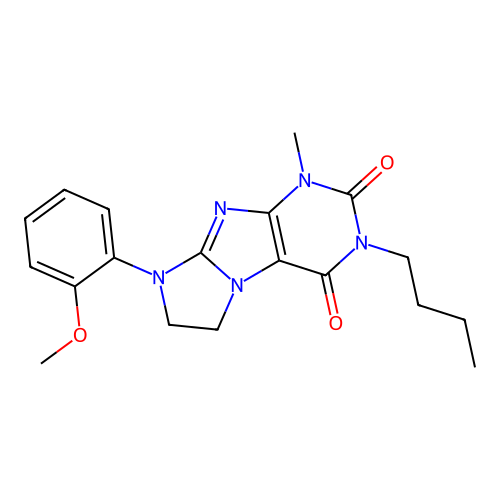 2-Butyl-6-(2-methoxyphenyl)-4-methyl-7,8-dihydropurino[7,8-a]imidazole-1,3-dione structure