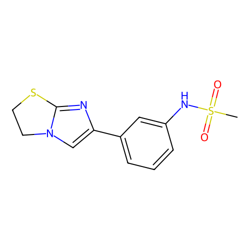 N-[3-(2,3-dihydroimidazo[2,1-b][1,3]thiazol-6-yl)phenyl]methanesulfonamide structure