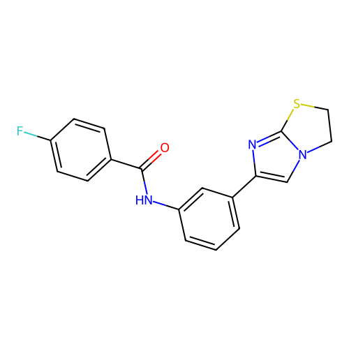 N-(3-(2,3-dihydroimidazo[2,1-b]thiazol-6-yl)phenyl)-4-fluorobenzamide structure
