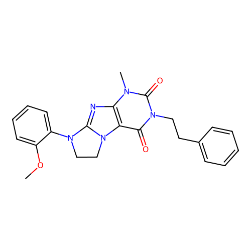8-(2-methoxyphenyl)-1-methyl-3-(2-phenylethyl)-1H,2H,3H,4H,6H,7H,8H-imidazo[1,2-g]purine-2,4-dione structure
