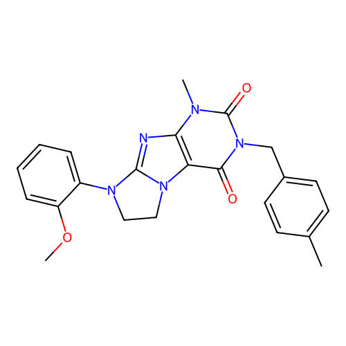 8-(2-methoxyphenyl)-1-methyl-3-(4-methylbenzyl)-7,8-dihydro-1H-imidazo[2,1-f]purine-2,4(3H,6H)-dione structure