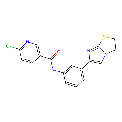 6-chloro-N-(3-(2,3-dihydroimidazo[2,1-b]thiazol-6-yl)phenyl)nicotinamide structure