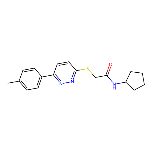 N-cyclopentyl-2-((6-(p-tolyl)pyridazin-3-yl)thio)acetamide structure