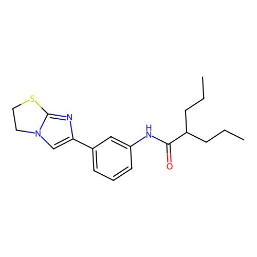 N-[3-(2,3-dihydroimidazo[2,1-b][1,3]thiazol-6-yl)phenyl]-2-propylpentanamide structure