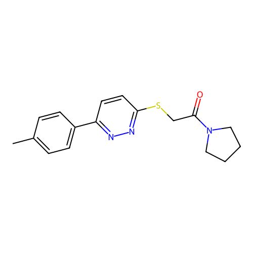 1-(Pyrrolidin-1-yl)-2-((6-(p-tolyl)pyridazin-3-yl)thio)ethanone structure