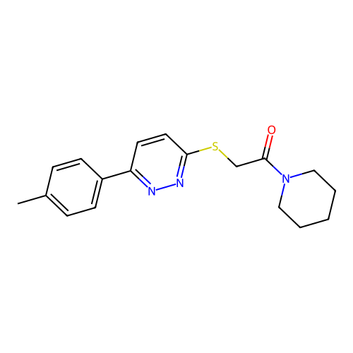 1-(Piperidin-1-yl)-2-((6-(p-tolyl)pyridazin-3-yl)thio)ethanone structure