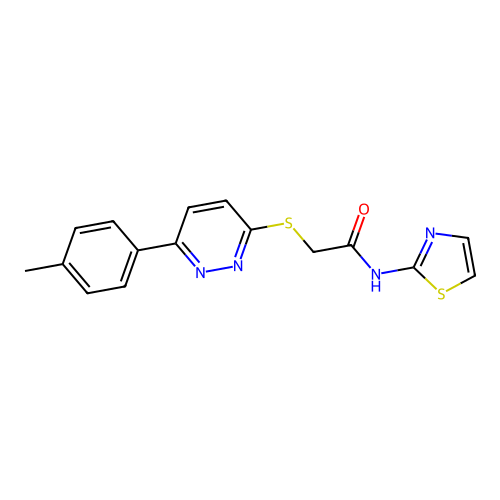 N-(thiazol-2-yl)-2-((6-(p-tolyl)pyridazin-3-yl)thio)acetamide structure