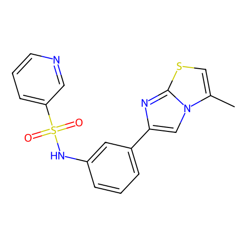 N-(3-{3-methylimidazo[2,1-b][1,3]thiazol-6-yl}phenyl)pyridine-3-sulfonamide structure