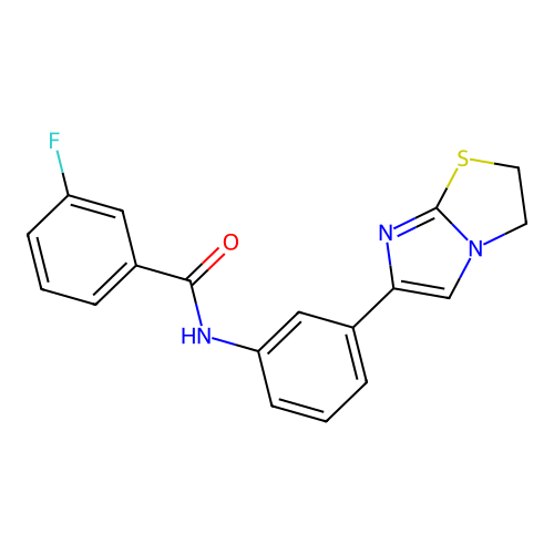 N-(3-(2,3-dihydroimidazo[2,1-b]thiazol-6-yl)phenyl)-3-fluorobenzamide structure